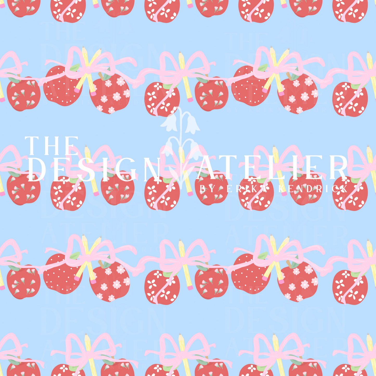 First Day Fancy (Blue) Seamless Pattern with Textile Rights