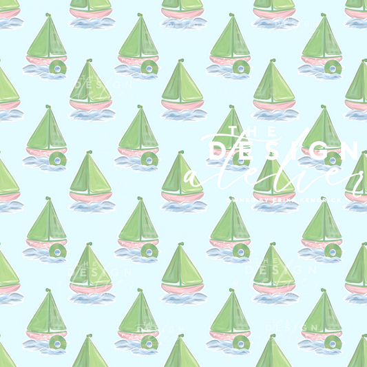 First Sail Seamless Pattern with Textile Rights