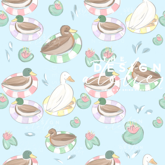Floating Friends Seamless Pattern with Textile Rights