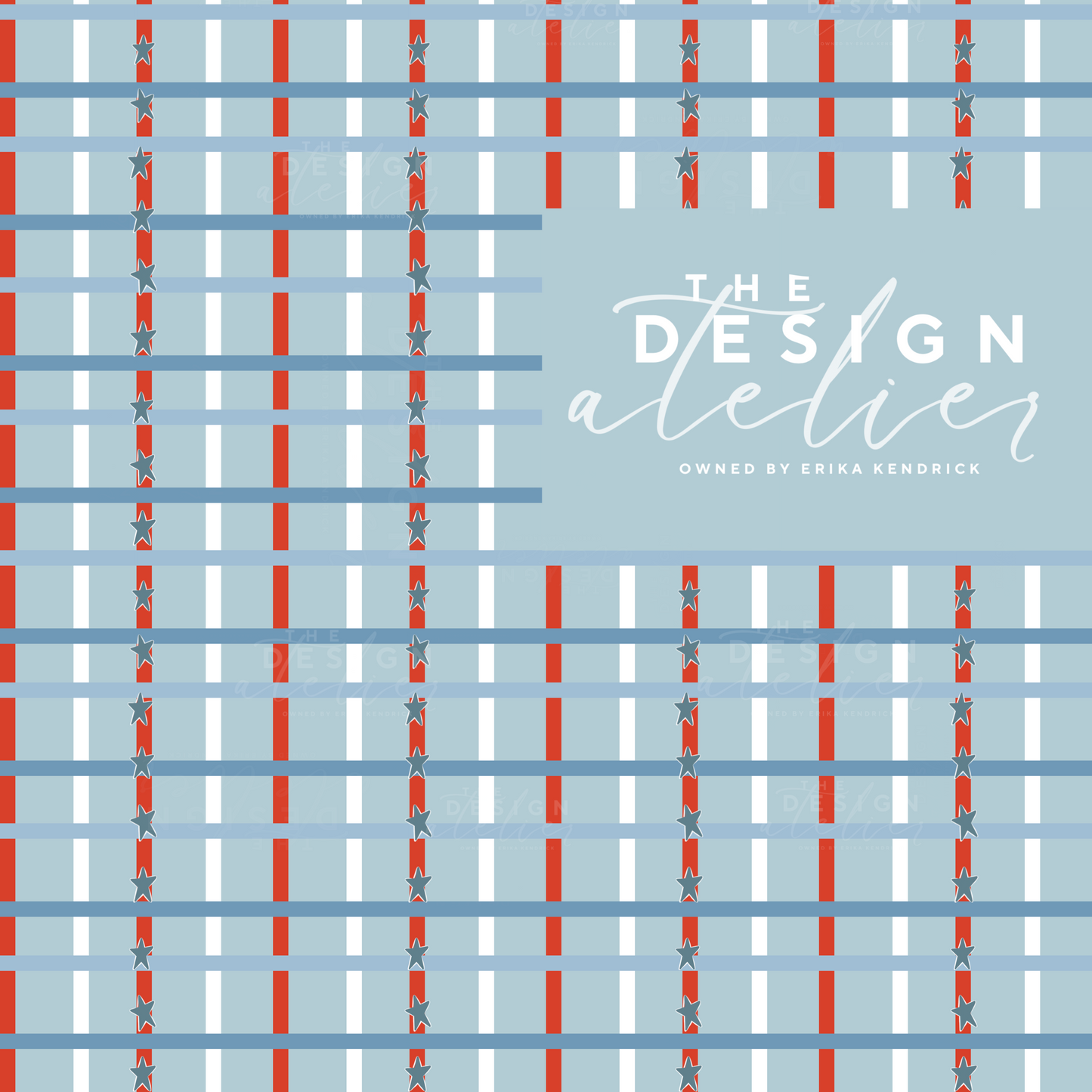 Freedom Plaid Seamless Pattern with Textile Rights