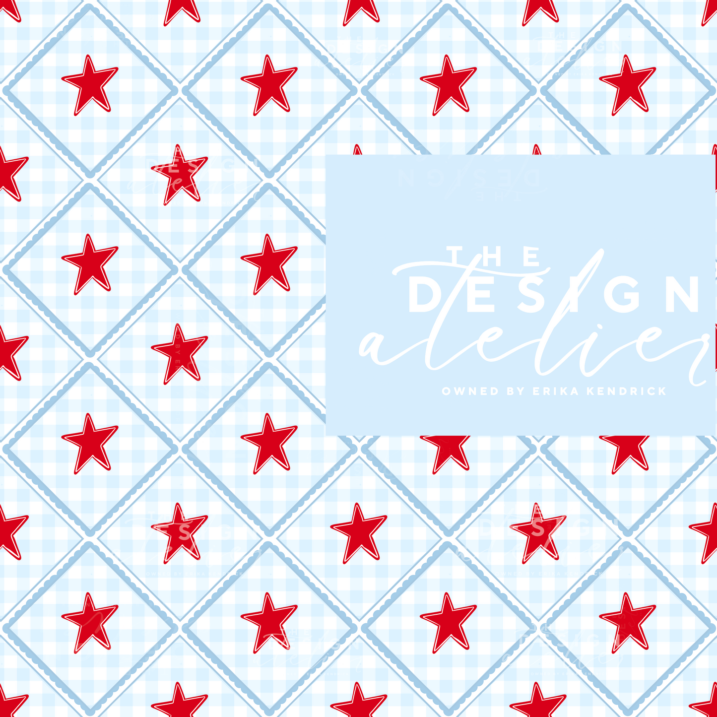 Freedom Plaid- Scallops Seamless Pattern with Textile Rights