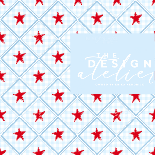 Freedom Plaid- Scallops Seamless Pattern with Textile Rights