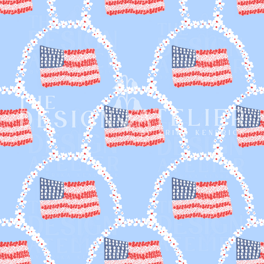 Freedom Scallops Seamless Pattern with Textile Rights