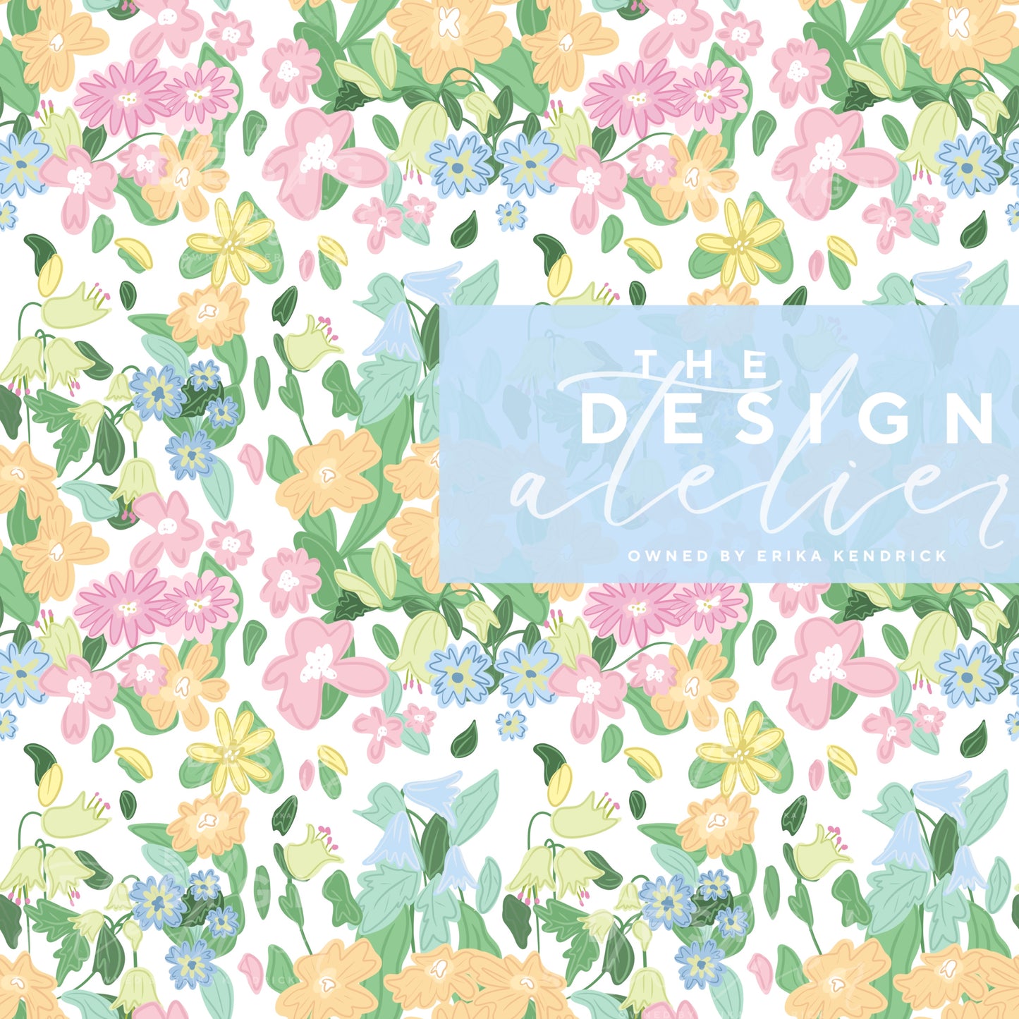 Garden Party Seamless Pattern with Textile Rights