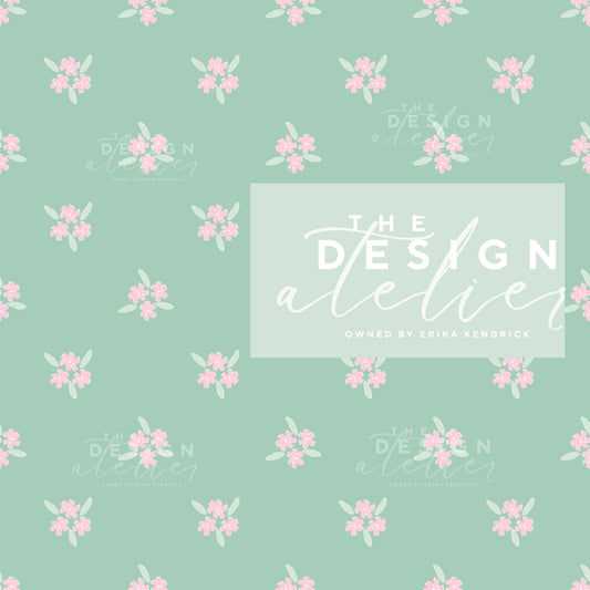 Grace in Bloom-Green Seamless Pattern with Textile Rights
