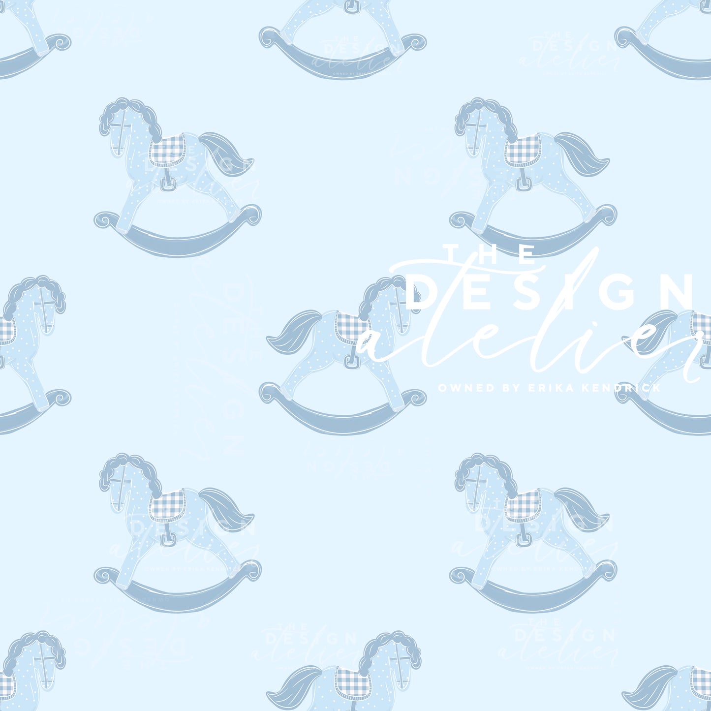 Heirloom Blue Rocker  Seamless Pattern with Textile Rights