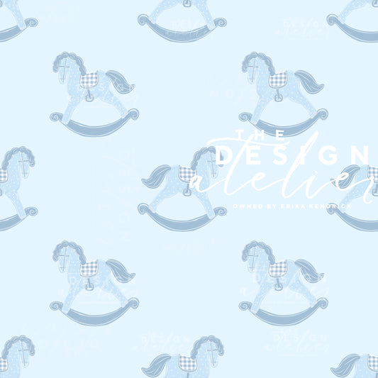 Heirloom Blue Rocker  Seamless Pattern with Textile Rights