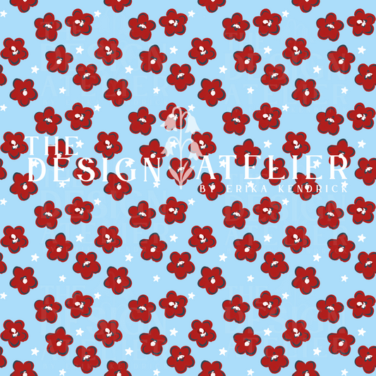 Freedom Flowers Seamless Design with Textile Rights