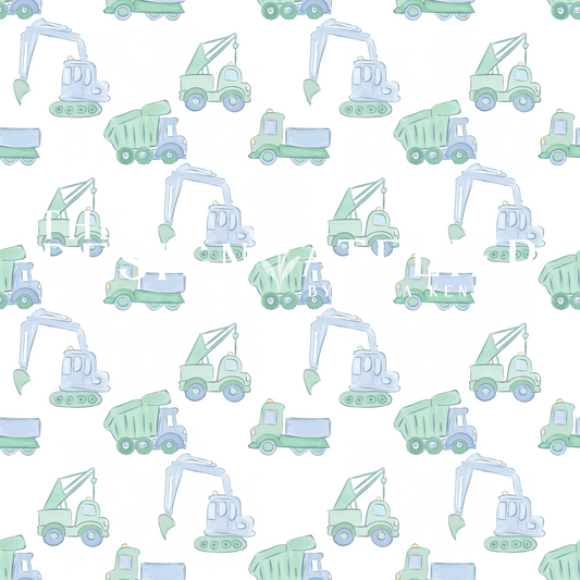 Hard Hat Adventures white Seamless Design with Textile Rights