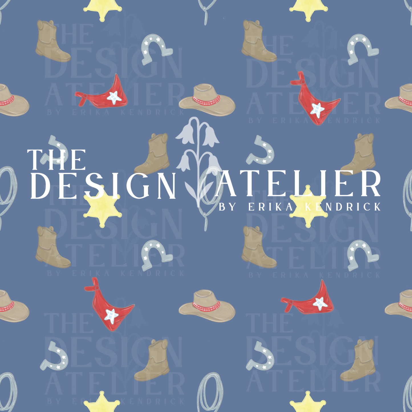 Little Wrangler Blue Jean Seamless Design with Textile Rights