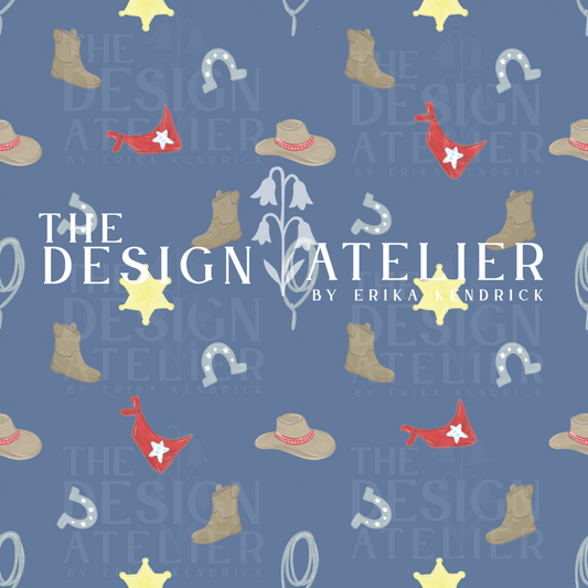 Little Wrangler Blue Jean Seamless Design with Textile Rights