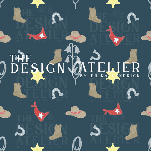 Little Wrangler Navy Seamless Design with Textile Rights