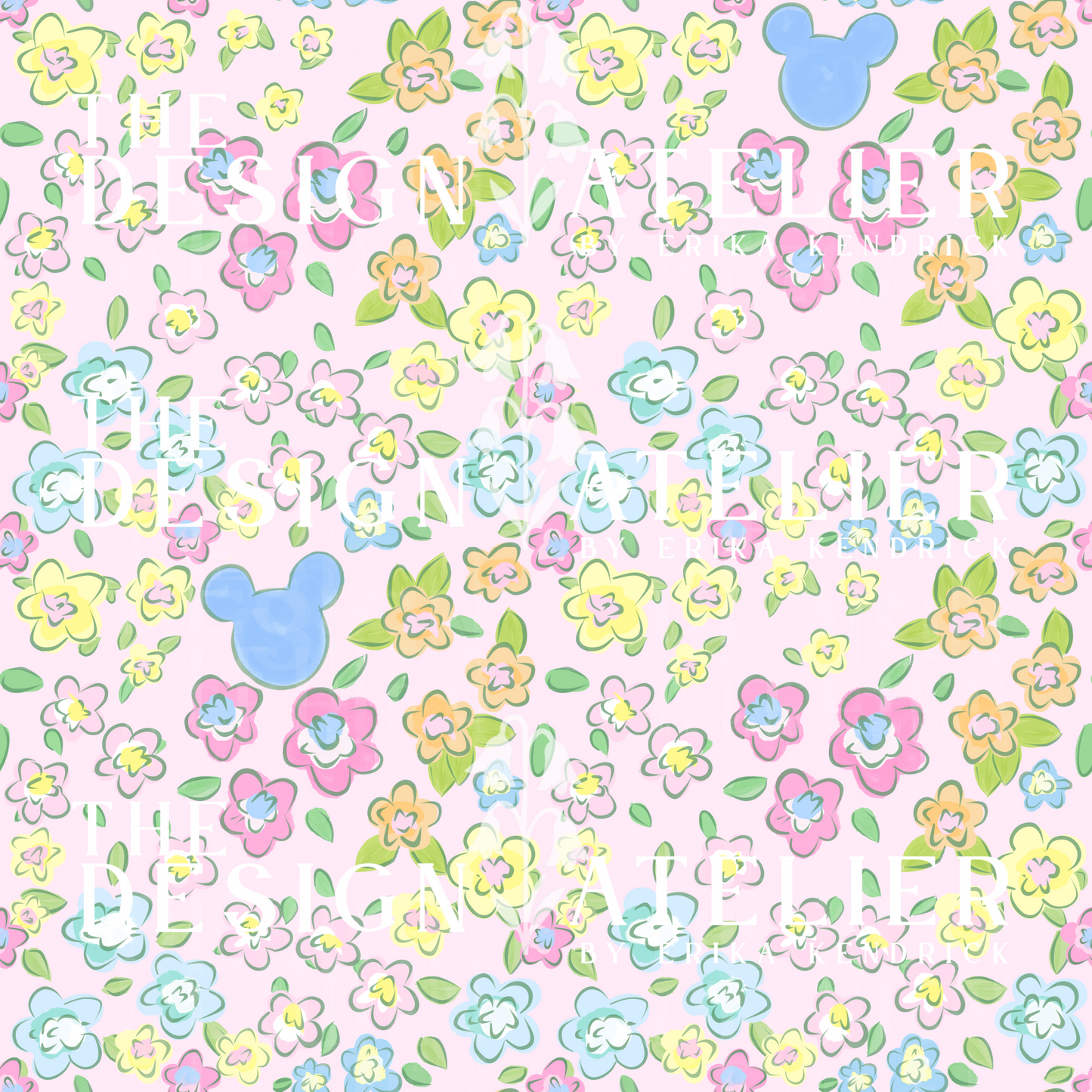 Mouse Garden Party Seamless Design with Textile Rights