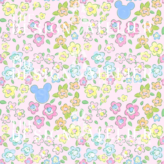 Mouse Garden Party Seamless Design with Textile Rights
