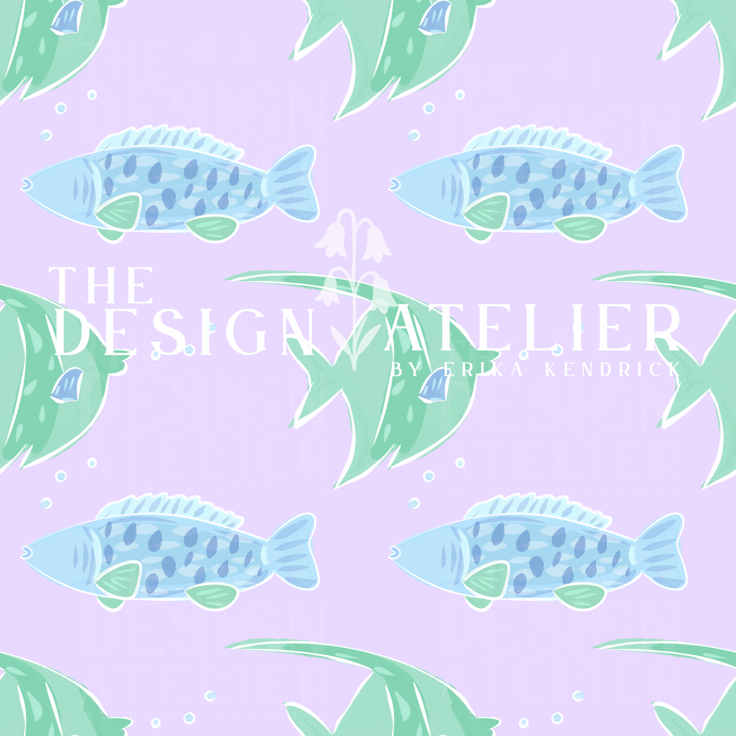 Lilac Angel Fish Seamless Design with Textile Rights