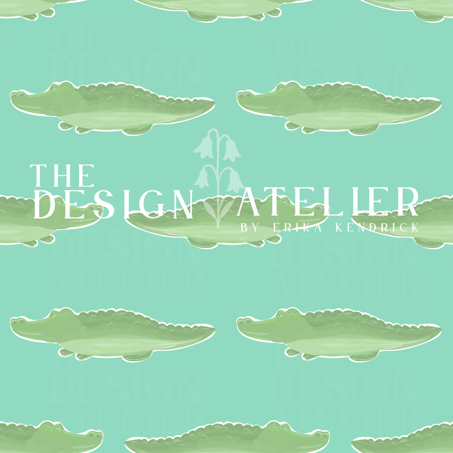 King of the Swamp Green Seamless Pattern with Textile Rights
