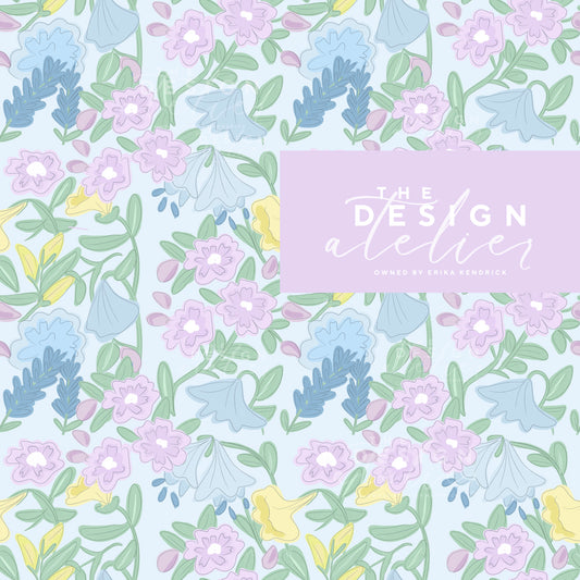 Lavender Blooms Seamless Pattern with Textile Rights