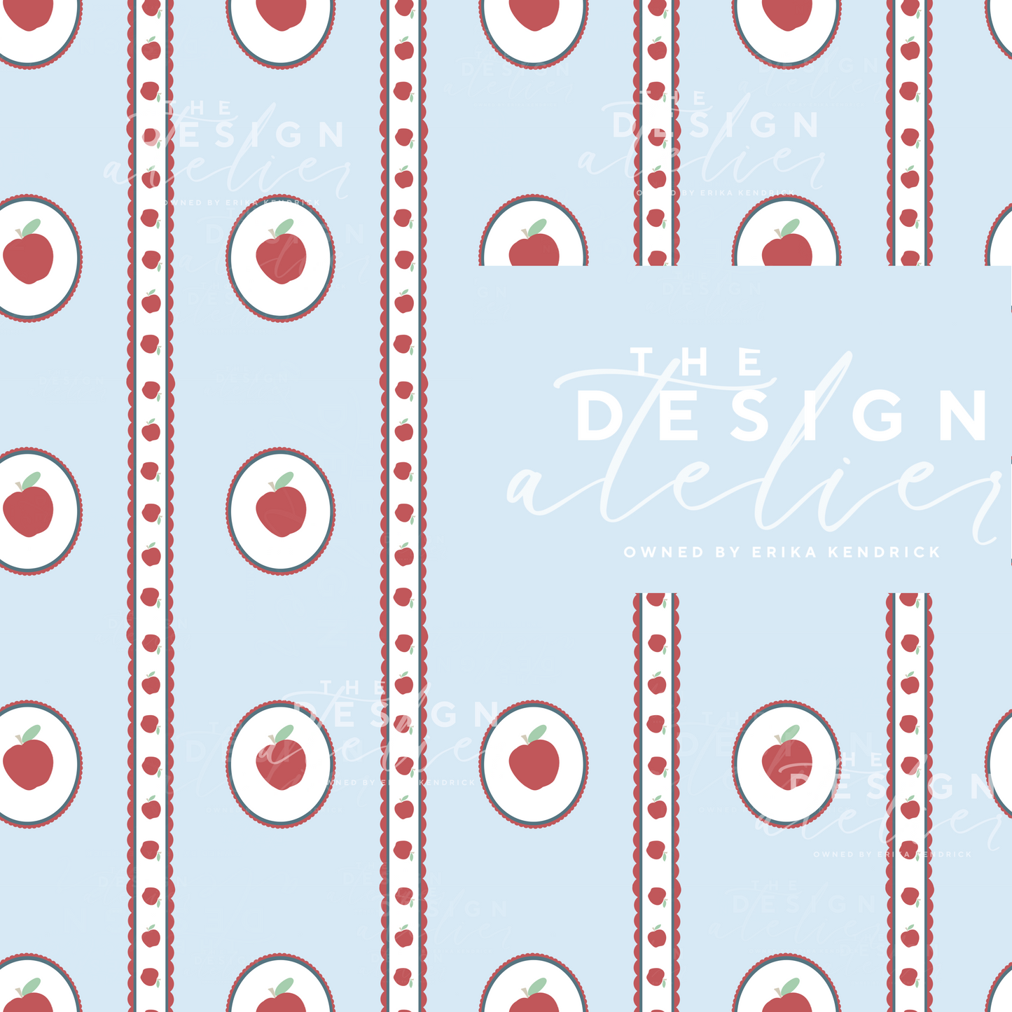 Little Apple Row Seamless Pattern with Textile Rights