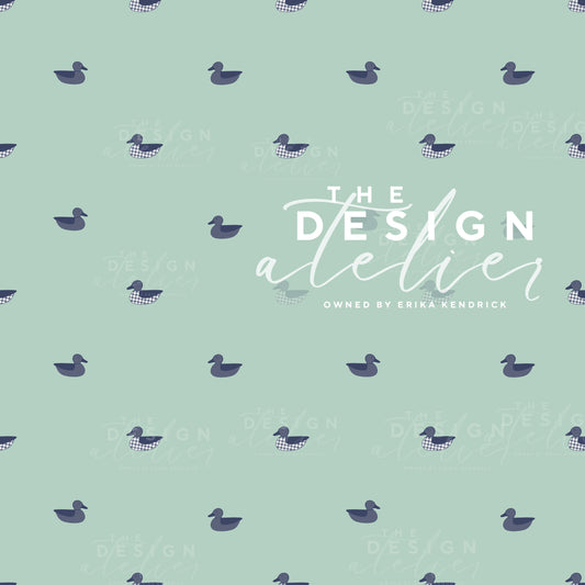 Woods and Water Mallard Seamless Pattern with Textile Rights