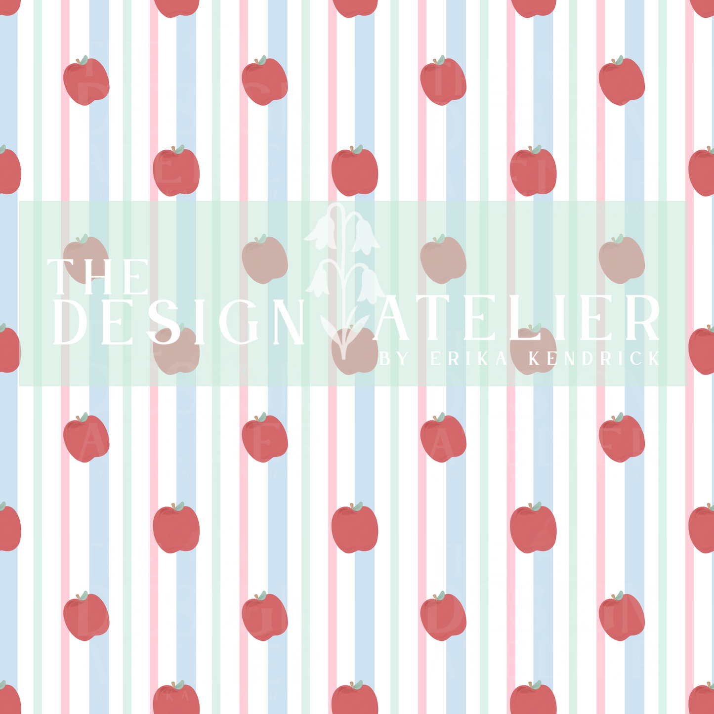 Pastel Apple Stripe Seamless Pattern with Textile Rights