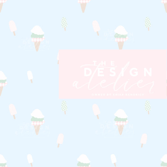 Ice Cream Social Seamless Pattern with Textile Rights