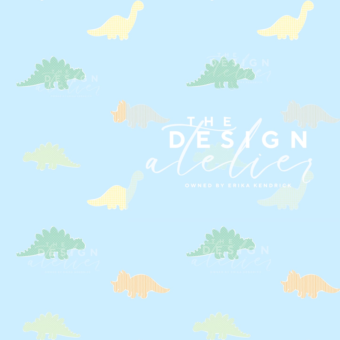 Pastel Prehistoric Seamless Pattern with Textile Rights