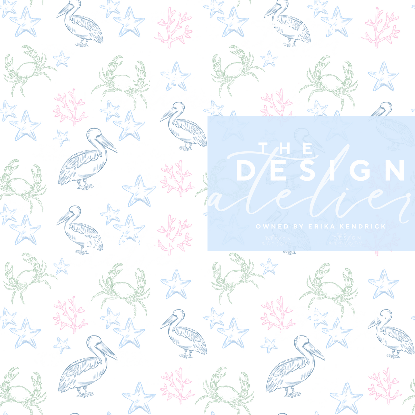 Pelican Pointe Seamless Pattern with Textile Rights