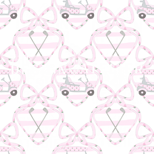 Pink Cart Society Seamless Pattern with Textile Rights