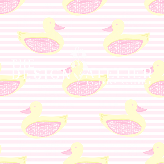Pink Ducky Seamless Design with Textile Rights