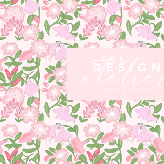 Pink Petals Seamless Pattern with Textile Rights