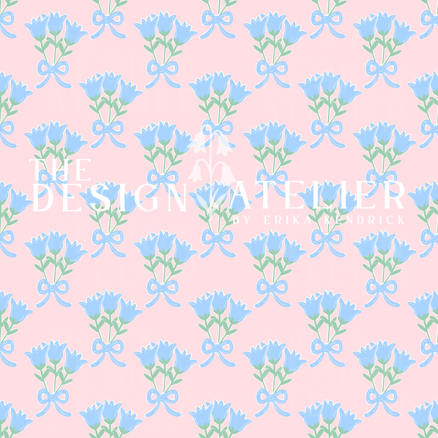 Pink Tulip Block Pattern Seamless Pattern with Textile Rights