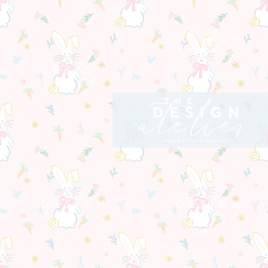 Bunny Blush Seamless Design with Textile Rights