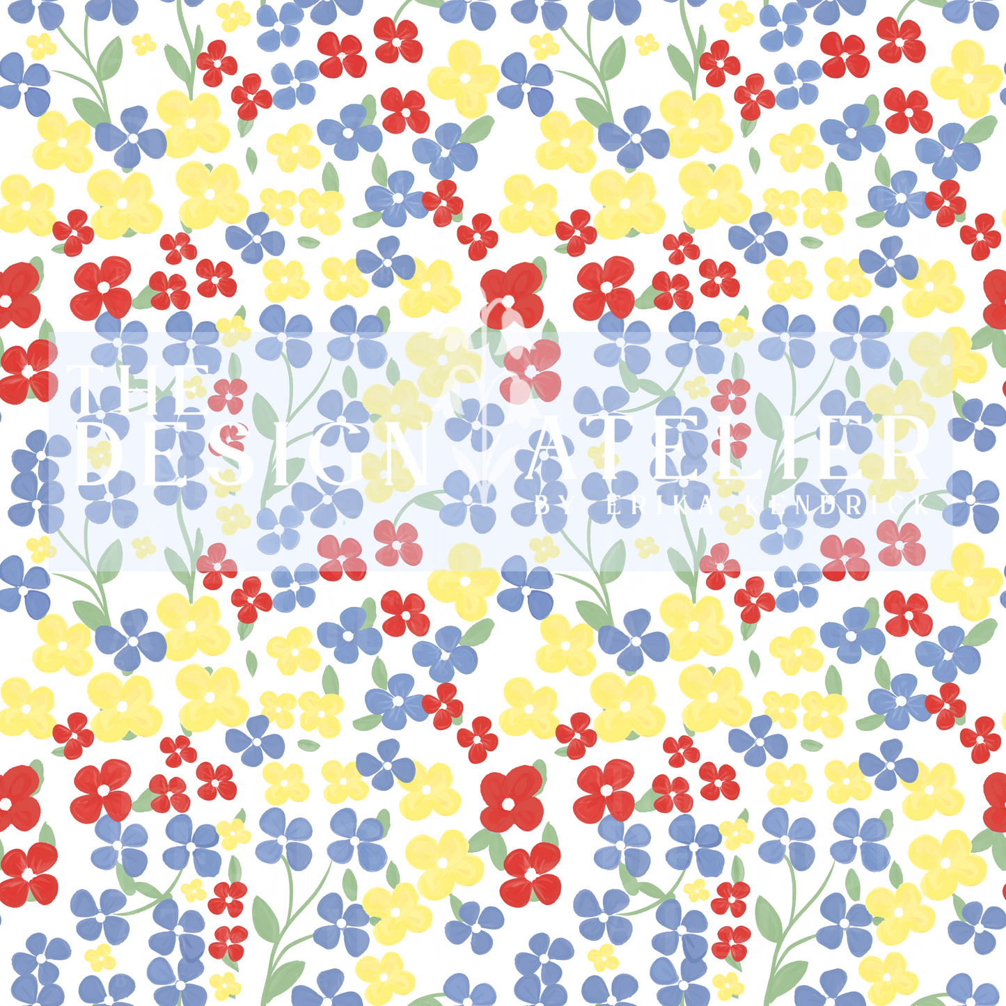 Primary Petals School Seamless Pattern with Textile Rights