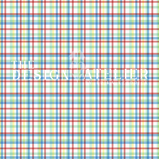 Primary Plaid Pattern Seamless Pattern with Textile Rights
