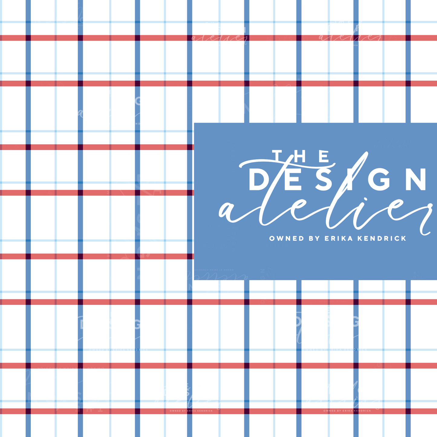 RWB Plaid Seamless Pattern with Textile Rights