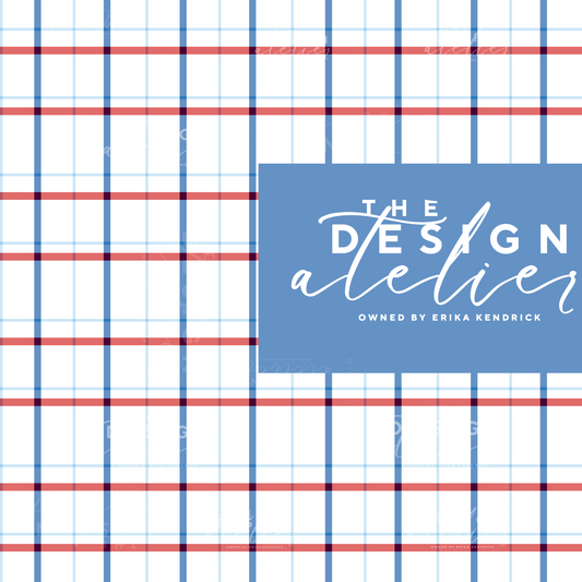 RWB Plaid Seamless Pattern with Textile Rights