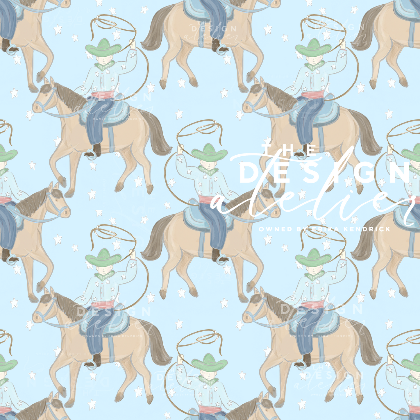 Saddle up Buckaroo Seamless Pattern with Textile Rights