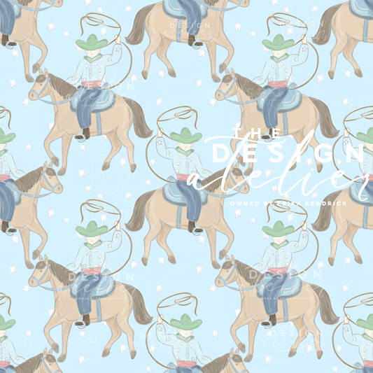 Saddle up Buckaroo Seamless Pattern with Textile Rights