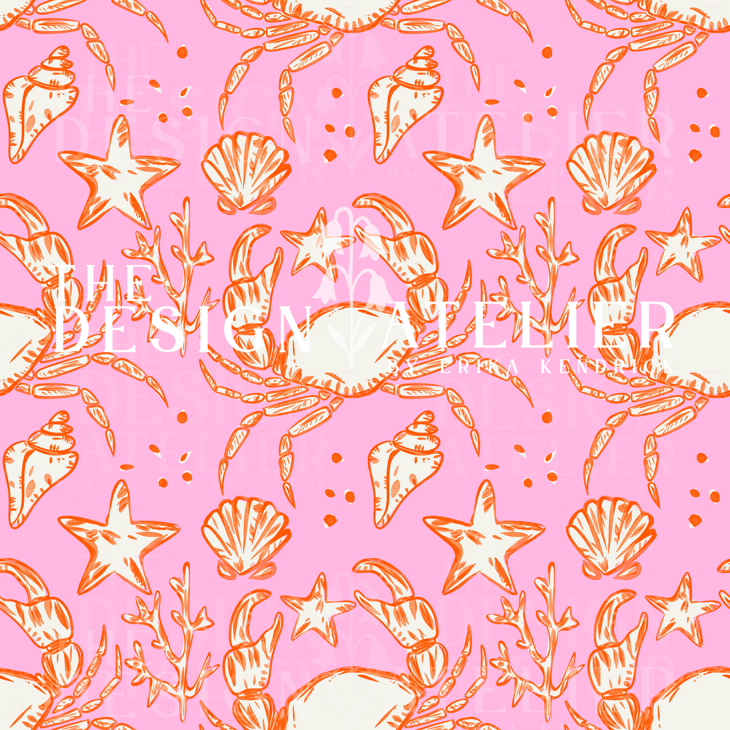 Sandbar Social Pink Seamless Pattern with Textile Rights