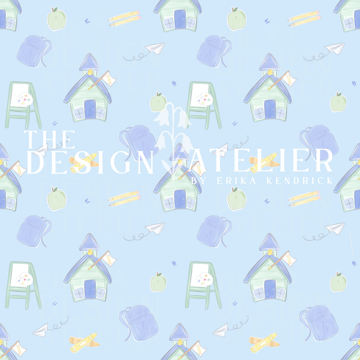 School House Edit  Seamless Pattern with Textile Rights