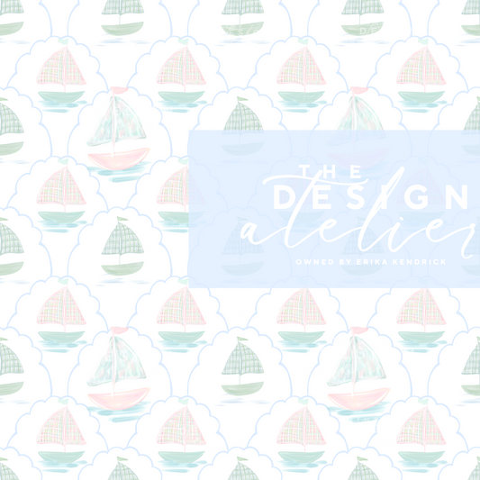 Seaside Sail  Seamless Pattern with Textile Rights