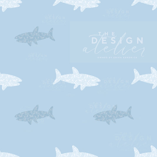 Shark Bay Seamless Pattern with Textile Rights