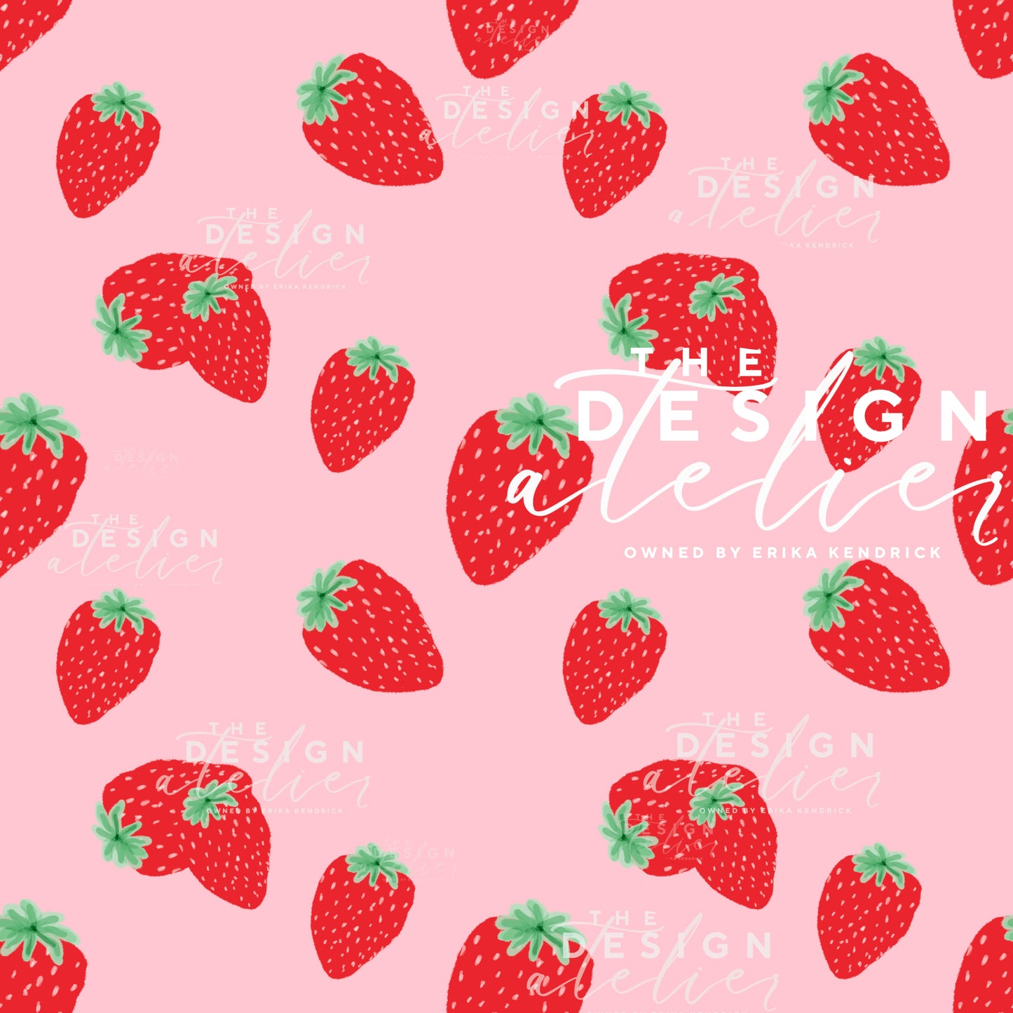 Sweet Berry Lane Pink Seamless Pattern with Textile Rights