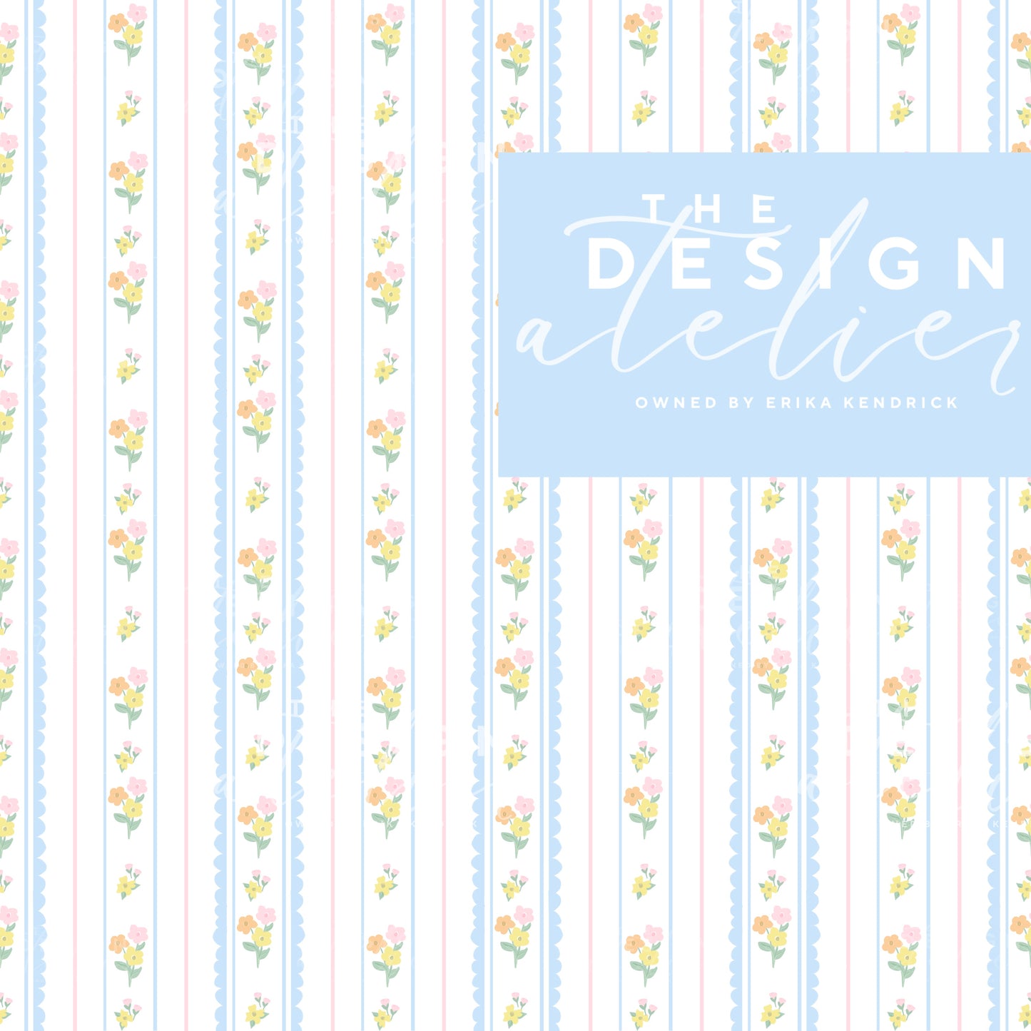 Sweet Pea Stripes Seamless Pattern with Textile Rights