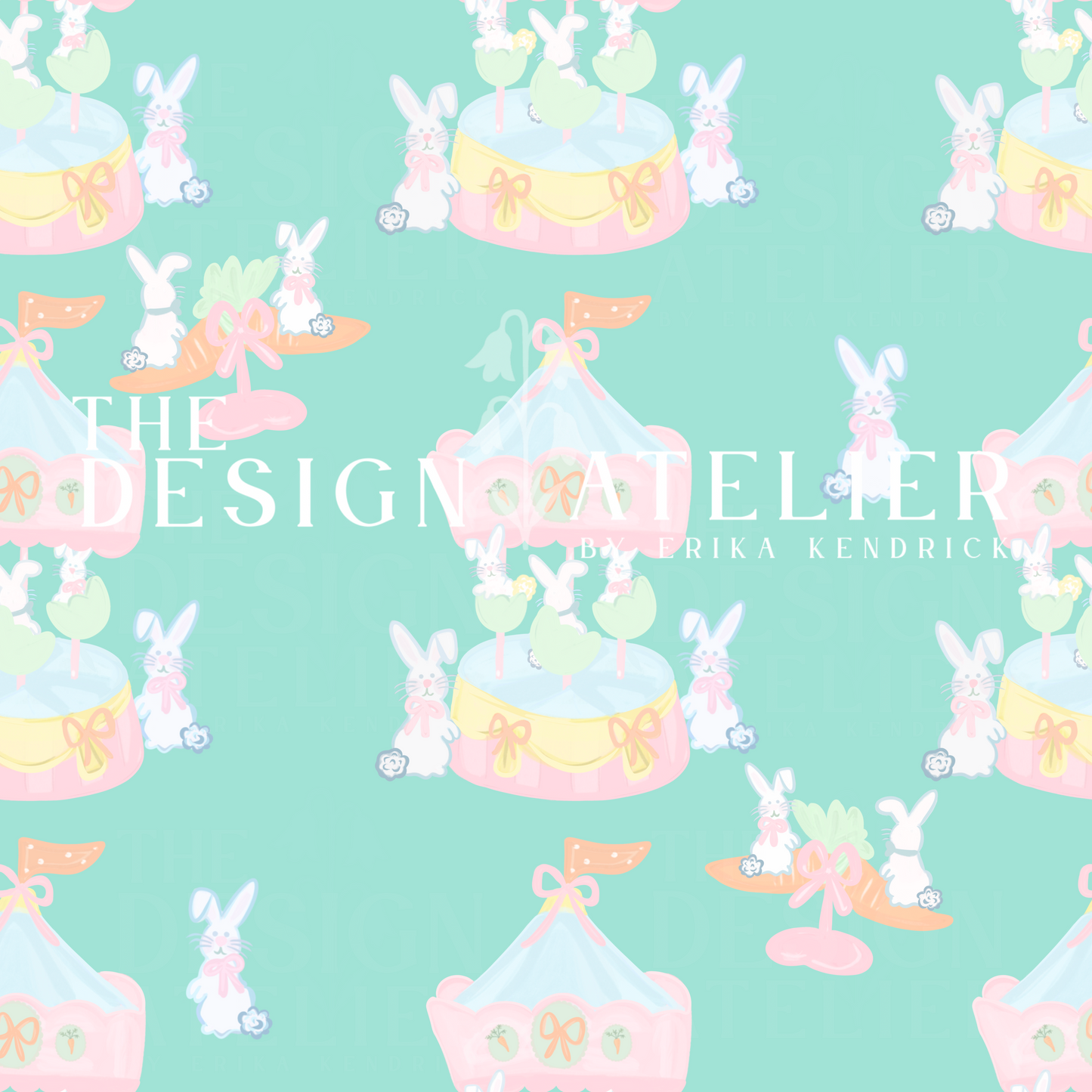 Bunny Fair  Seamless Pattern with Textile Rights