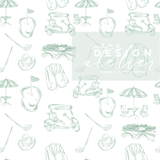 A Master's Moment Toile Seamless Pattern with Textile Rights