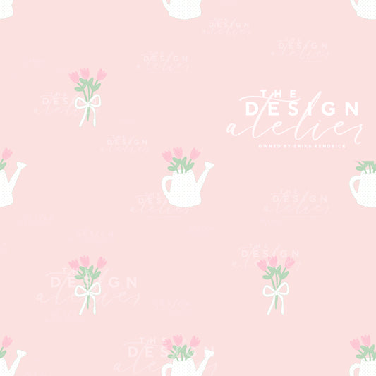 Tied with Tulips Seamless Pattern with Textile Rights