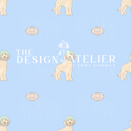 Varsity  Golden  Seamless Pattern with Textile Rights