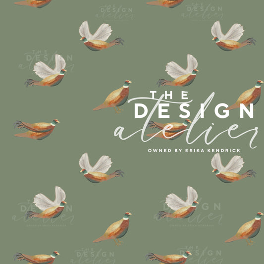 Vintage Phesant Flight  Flight Seamless Pattern with Textile Rights