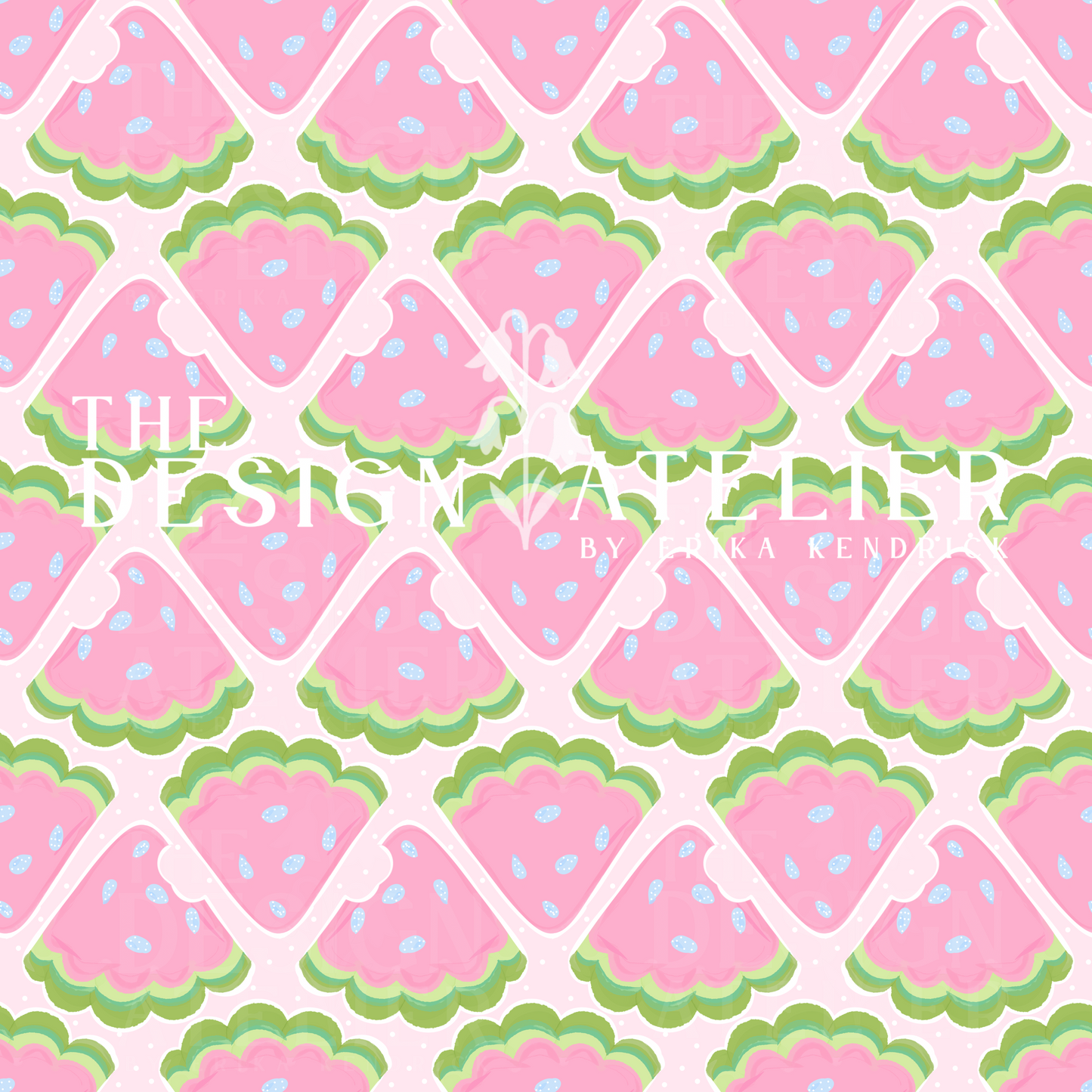 Watermelon Scallops Seamless Design with Textile Rights